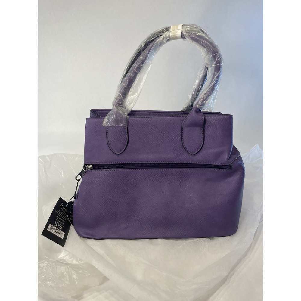 K Carroll Secure Style Purple Faux Leather Cross Body/Belt Bag w/RFID NEW